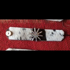 Cowhide w/hair cuff